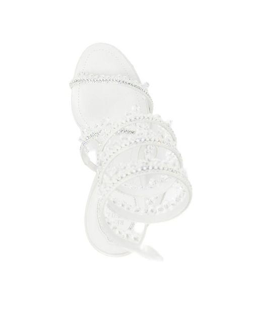 Rene Caovilla White Open-Toe Sandals