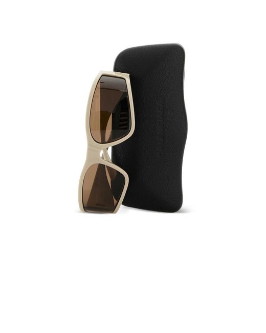 Balenciaga Brown Rectangle-Frame Branded Sunglasses for men
