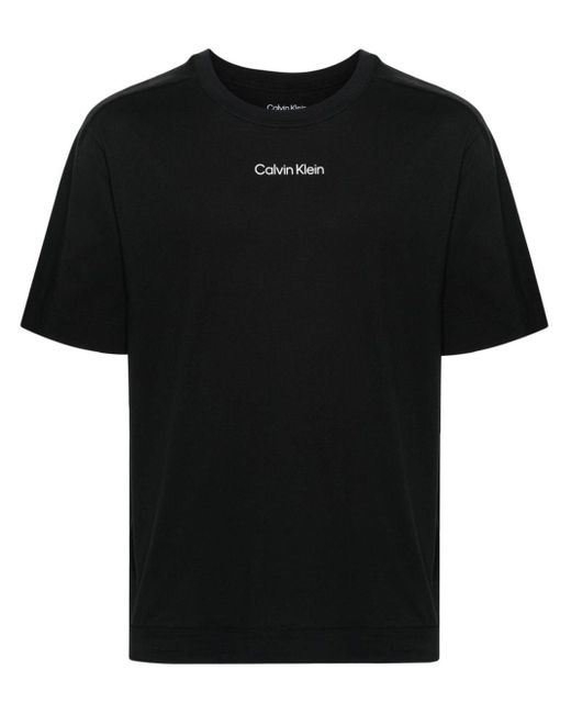 Calvin Klein Black Logo-Print Cotton T-Shirt for men