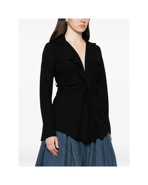 Junya Watanabe Black Long-Sleeves Shirt