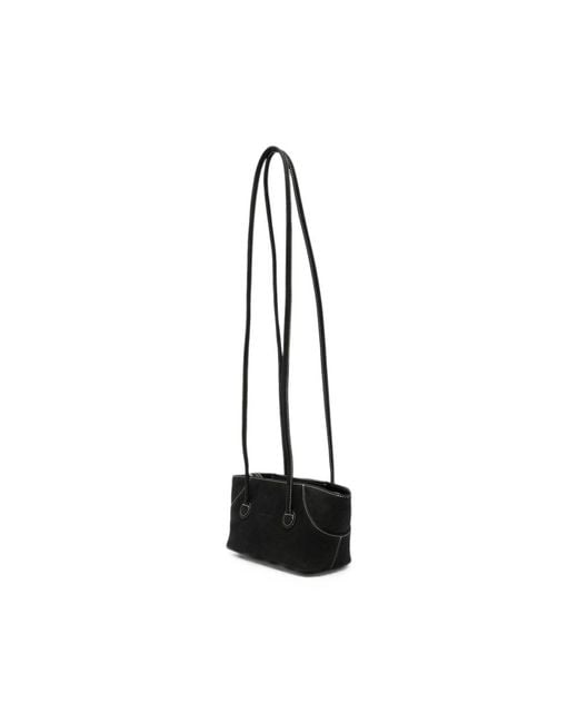 MARGE SHERWOOD Black Contrast-Stitched Leather Crossbody Bag
