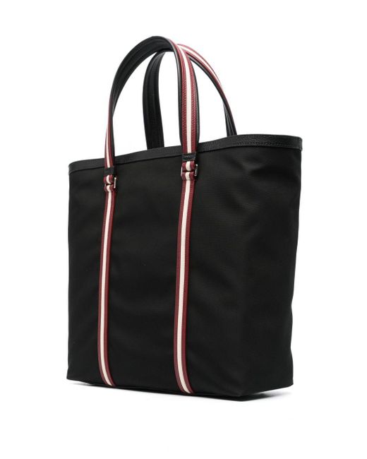 Bally Black Stripe-Detail Tote Bag for men