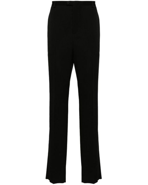 Saint Laurent Black Grain De Poudre Tailored Trousers for men