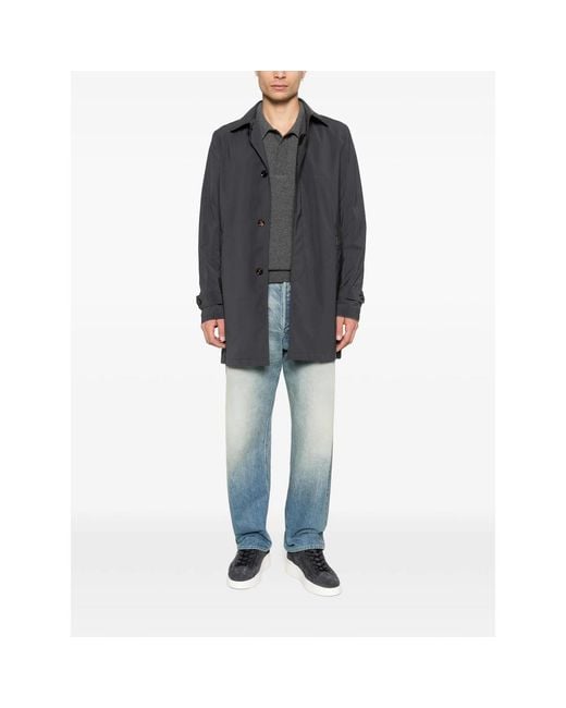 Moorer Black Vittor-Ac Button-Up Coat for men