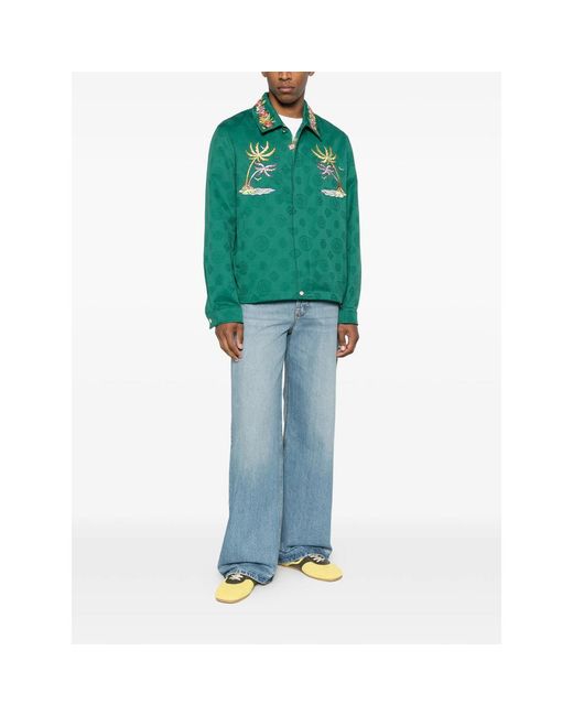 Casablanca Green Casa Embroidery Overshirt for men