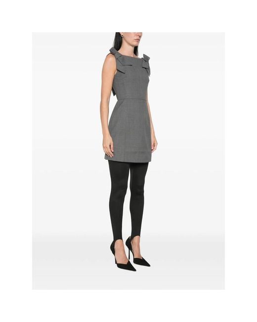 ShuShu/Tong Gray Bow-Strap Mini Dress