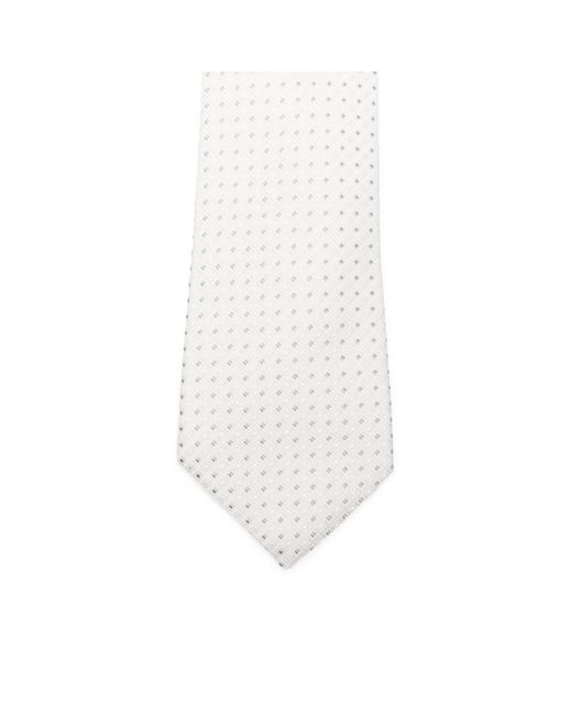 Canali White Micro-Pattern Tie for men