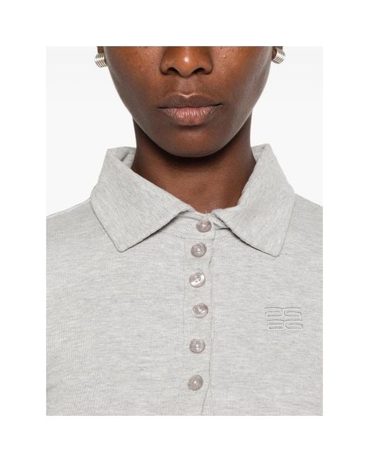 Gestuz Gray Drew Short-Sleeves Polo Shirt