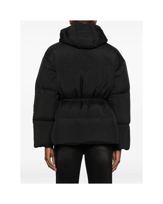TONYWACK Black Hooded Padded Coat for men