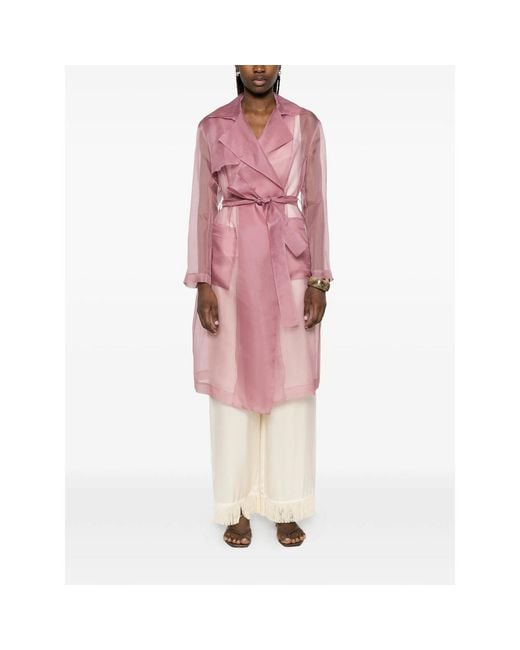 Antonelli Pink Valmorea Belted Coat