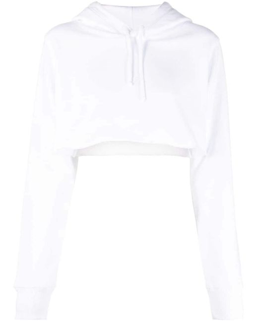 Givenchy White Cropped Cotton Hoodie