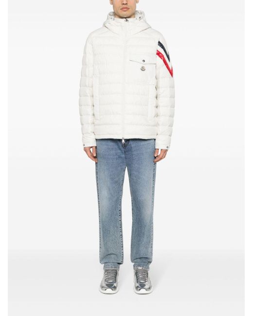 Moncler White Berard Quilted Hooded Jacket for men