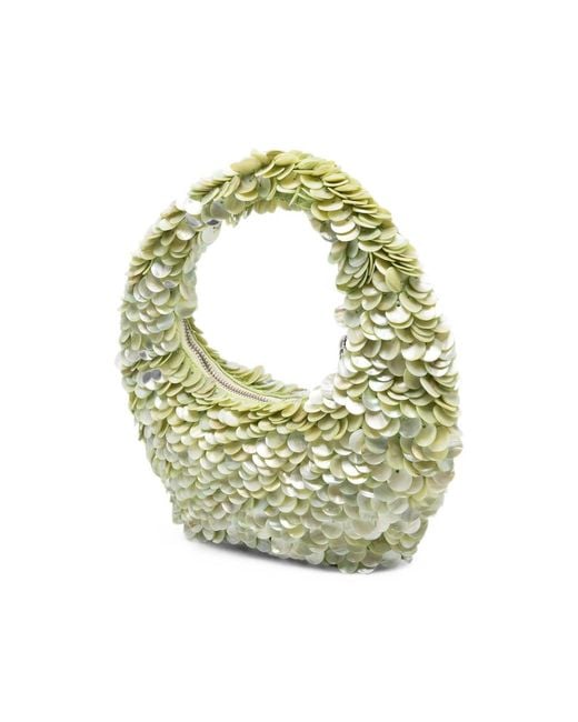 Staud Green Reef Sequin-Embellished Tote Bag