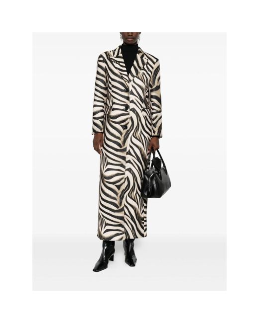 Eraldo Black Zebra-Print Coat