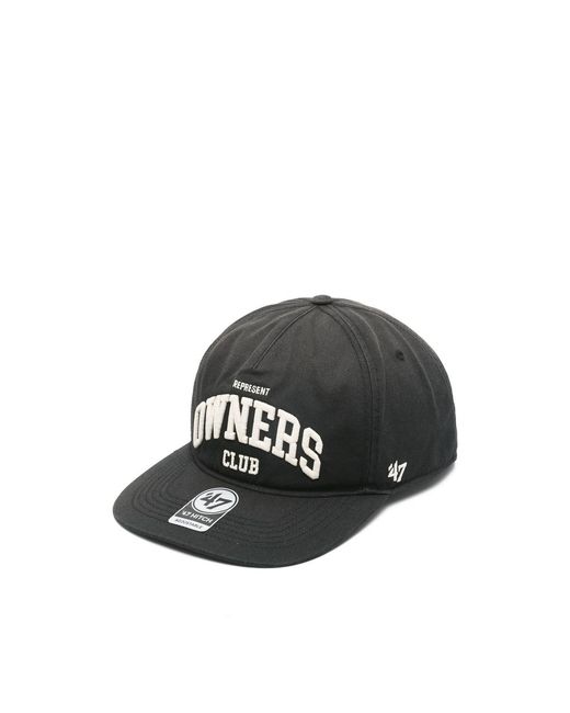 Represent Black Embroidered Baseball Cap for men