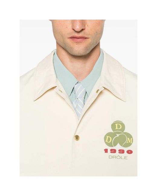 Drole de Monsieur Natural Logo-Print Pocket Jacket for men