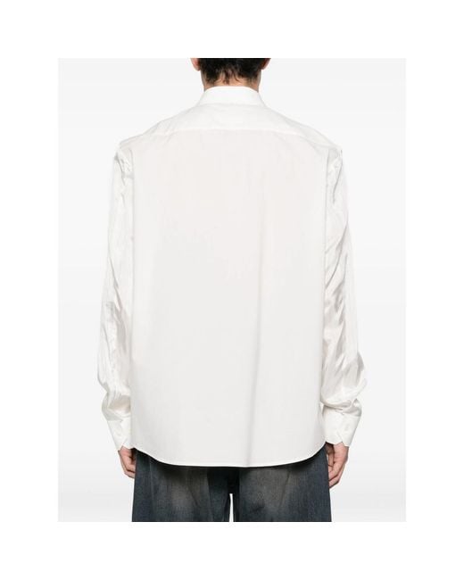 MM6 by Maison Margiela White Logo-Patch Shirt for men