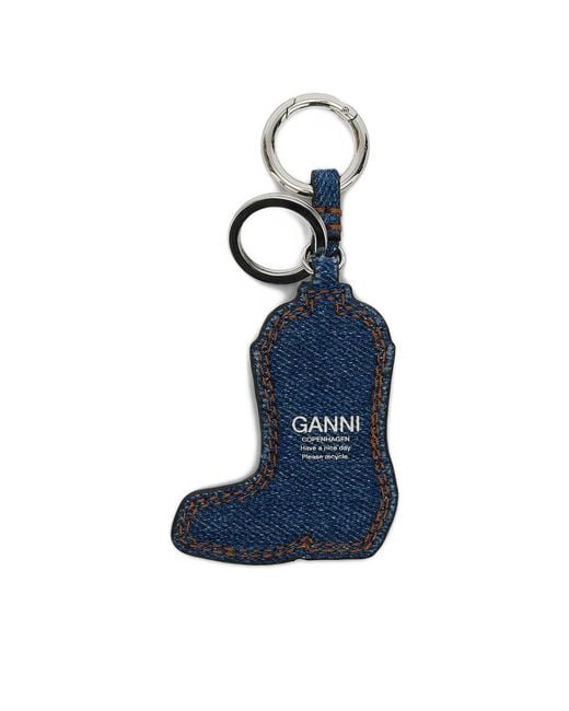 Ganni Blue Boot Keyring