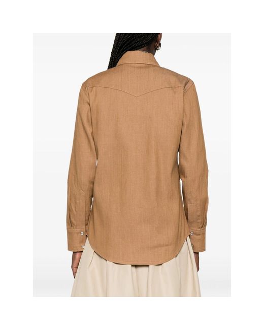 A.P.C. Brown A. P.C. Chest-Pocket Buttoned Shirt