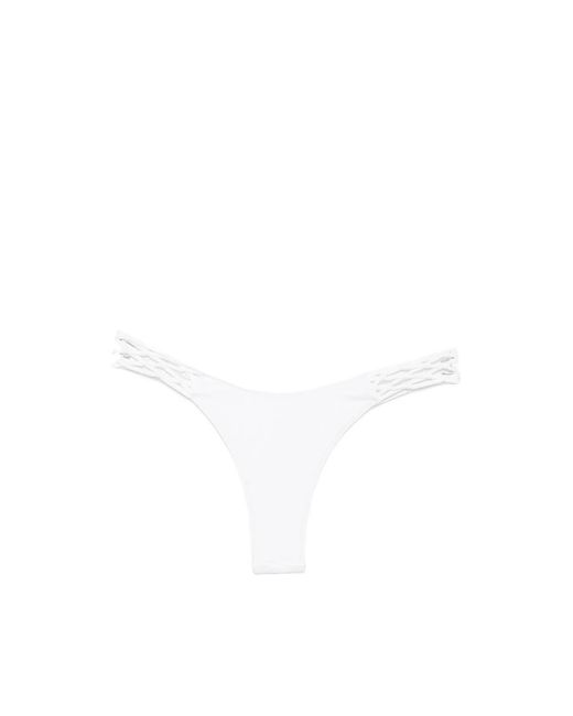 Frankie's Bikinis White X Jennie Encore Braided-Strap Bikini Bottoms