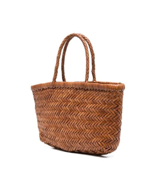 Dragon Diffusion Brown Mini Flat Gora Braidedtote Bag