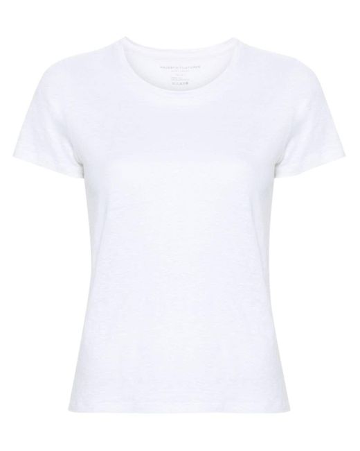 Majestic Filatures White Slub Linen-Blend T-Shirt