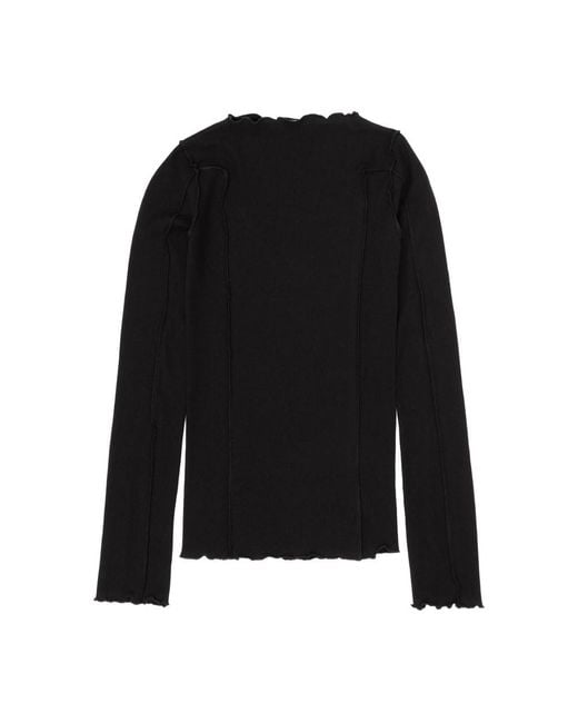 Baserange Black Omato Long-Sleeve Organic Cotton Top
