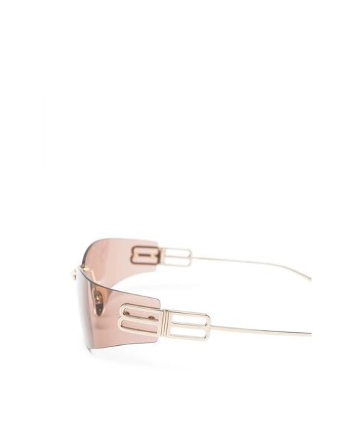 Balenciaga Pink Gossip Rimless Logo Sunglasses