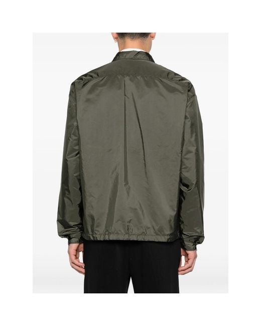 Prada Green Re-Nylon Zipper Shirt for men