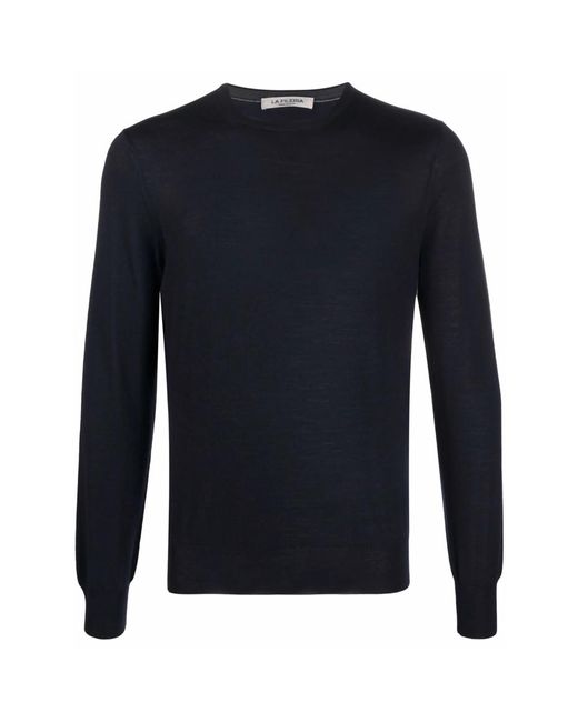 Fileria Blue Round-Neck Virgin-Wool Sweater for men