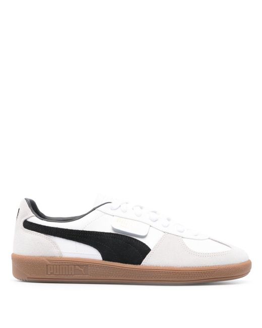 PUMA White Palermo Panelled Sneakers for men