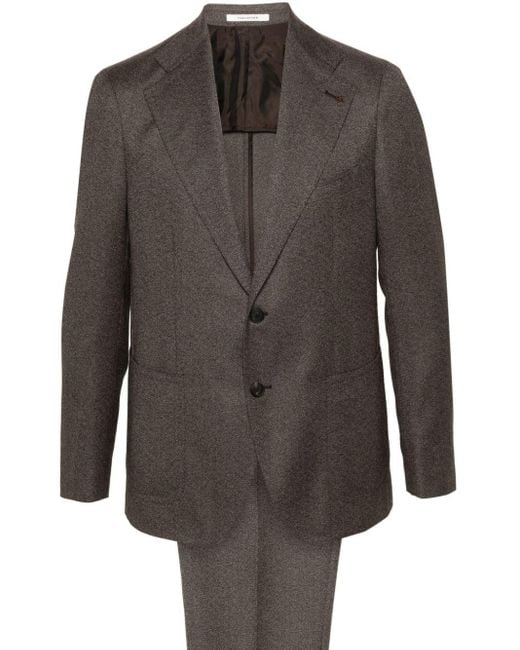 Tagliatore Gray Mélange Single-Breasted Suit for men