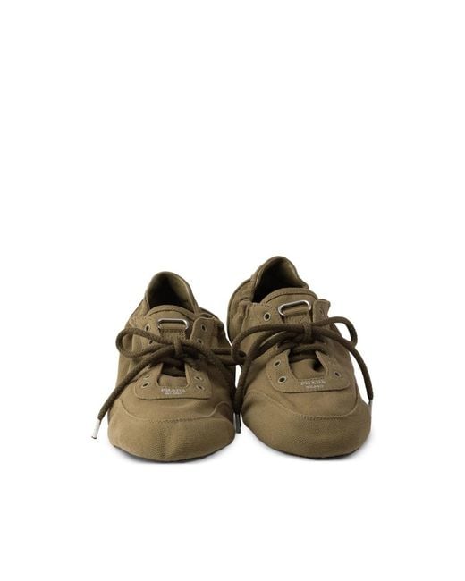 Prada Green Collapse Canvas Sneakers