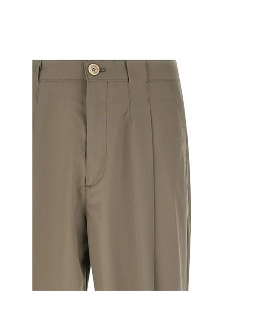 Brunello Cucinelli Natural Straight Trousers for men