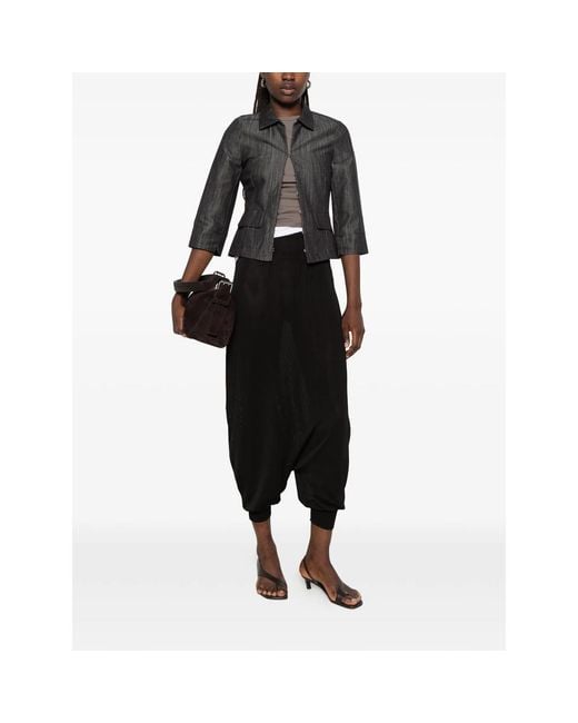 Paloma Wool Black Fine-Knit Drop-Crotch Trousers