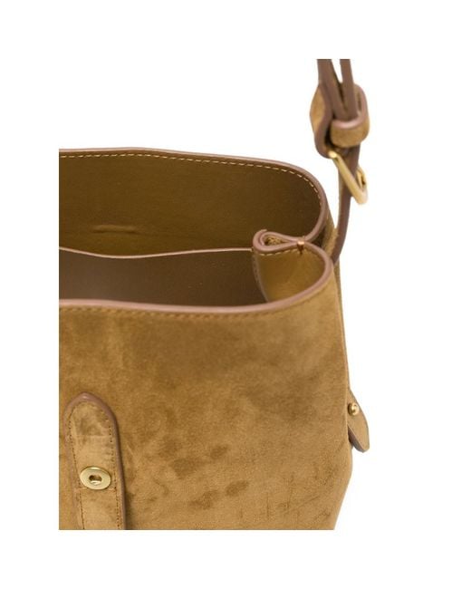 Soeur Brown Mini Bello Suede Shoulder Bag