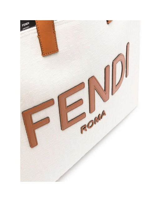 Fendi Natural Neutrals Tote Bags for men