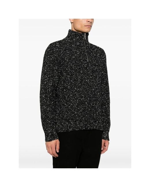 Ernest W. Baker Black Quarter-Zip Sweater for men
