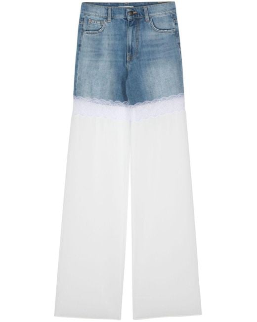 Nensi Dojaka Blue Panelled-Design Trousers