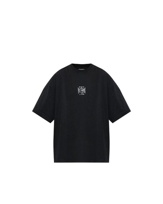 Vetements Black Logo-Print T-Shirt for men