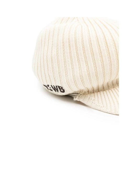 Y-3 X Wales Bonner Natural X Wales Bonner Ribbed-Knit Beanie Hat for men
