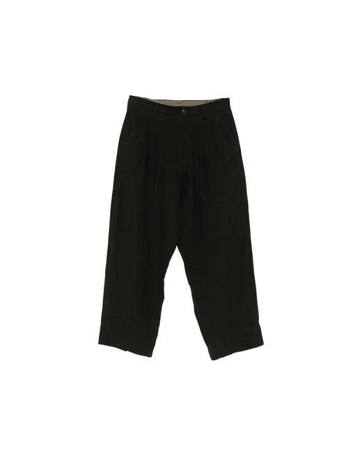 Ziggy Chen Black Pleated Buttoned Trousers for men