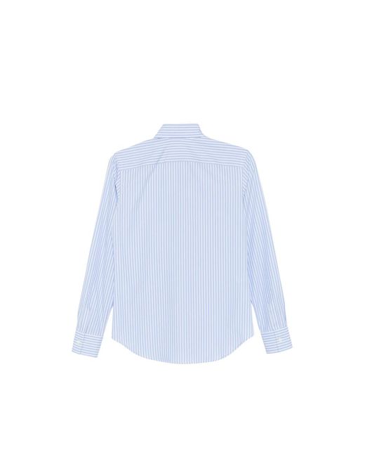 Mazzarelli Blue Striped Buttoned Shirt