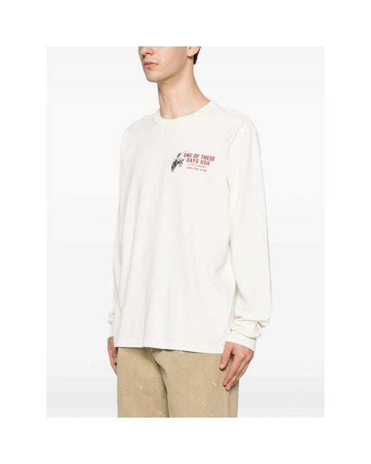 One Of These Days White Graphic-Print Long-Sleeve Sweatshirt for men