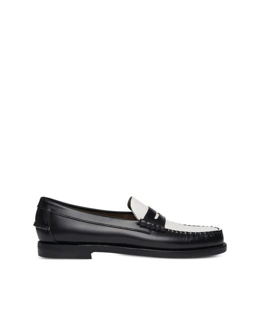 Sebago Black Classic Dan Two-Tone Leather Loafers
