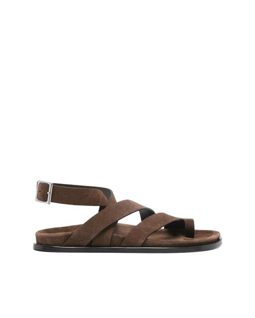 Alohas Brown Tide Buckle-Strap Sandals