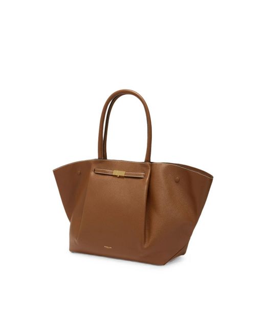 DeMellier London Brown New York Grain Leather Tote Bag