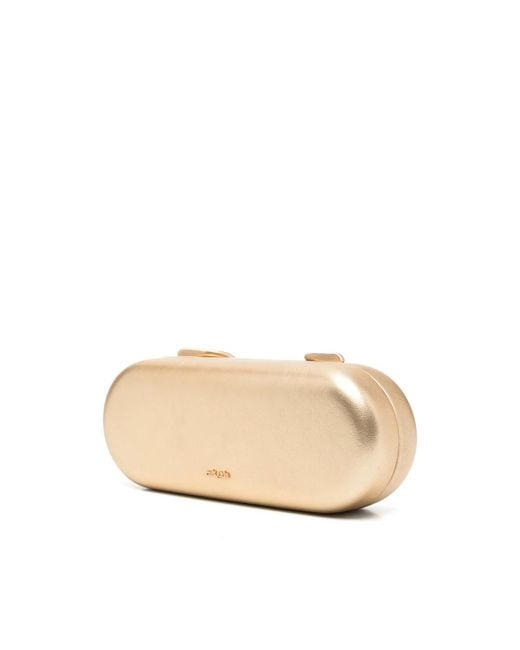 Cult Gaia Natural Ilaria Metallic-Finish Wave-Handle Clutch Bag