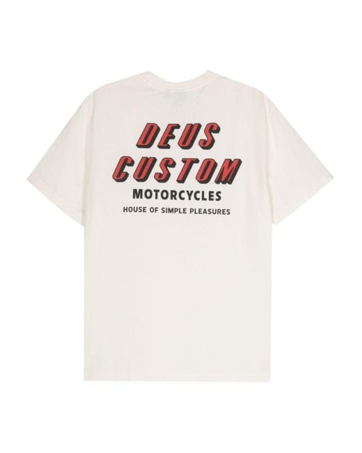 Deus Ex Machina White Logo-Print Jersey T-Shirt for men