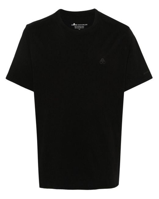 Moose Knuckles Black Logo-Print T-Shirt for men